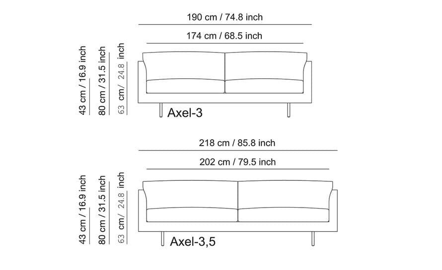 axel 3 seat sofa