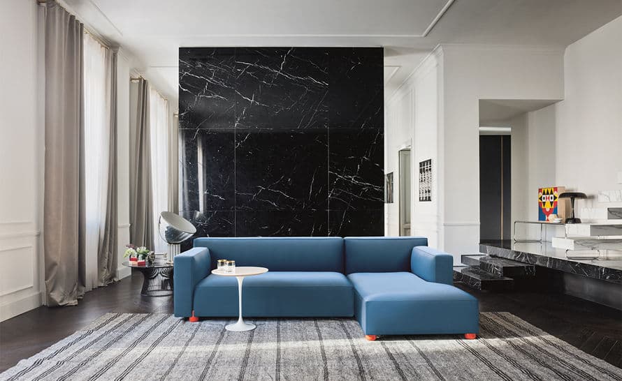 barber & osgerby asymmetric sofa with chaise