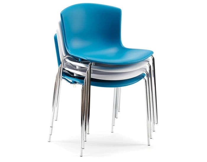 bertoia molded shell side chair with stacking base