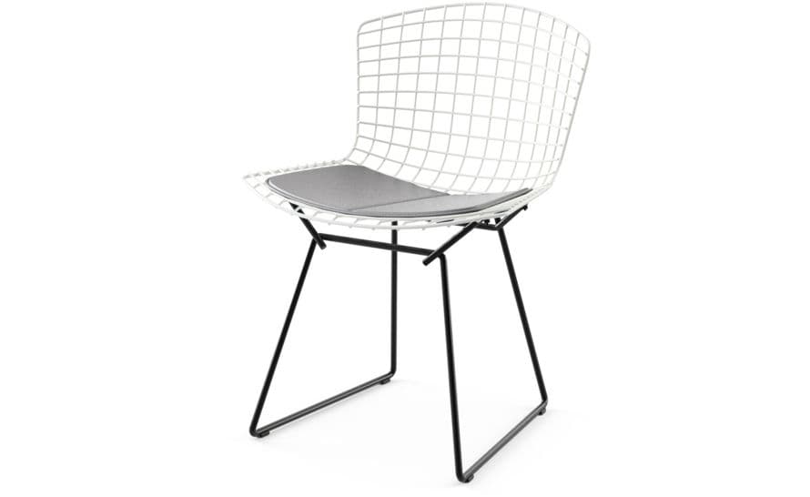 bertoia two tone side chair with seat cushion