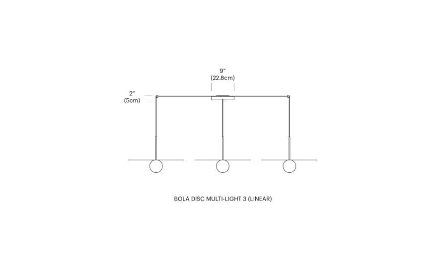 bola disc linear 3 suspension lamp