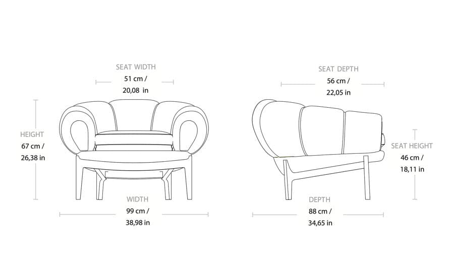croissant lounge chair