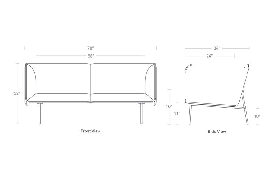 dandy 70 inch sofa