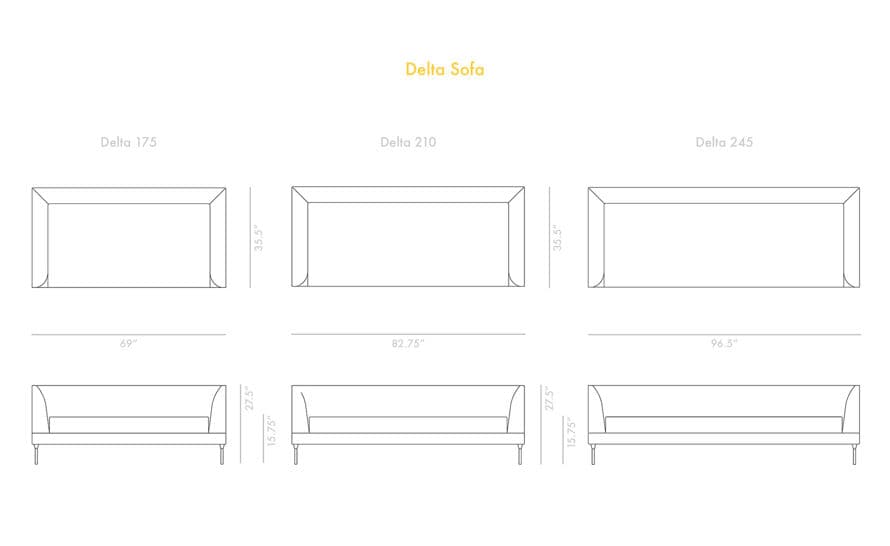 Delta 83 inch Sofa