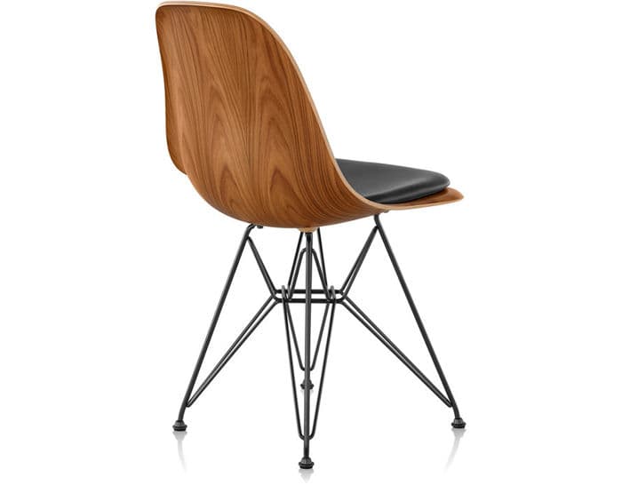 eames&reg; wire base wood side chair with seat pad