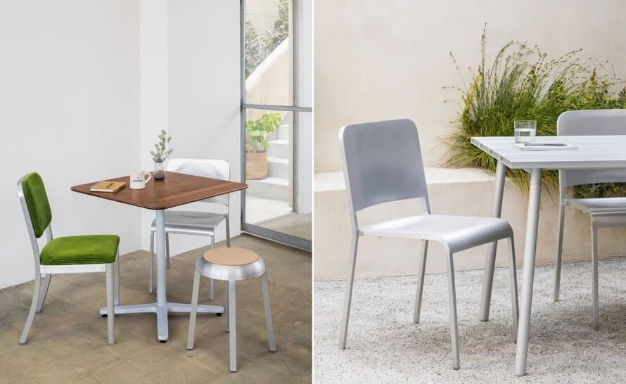 emeco 20-06 armchair with upholstered seat