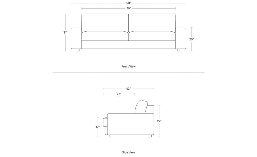 esker 98" sofa