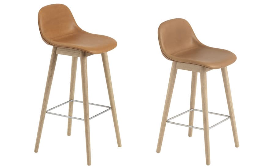 fiber stool with backrest and wood base