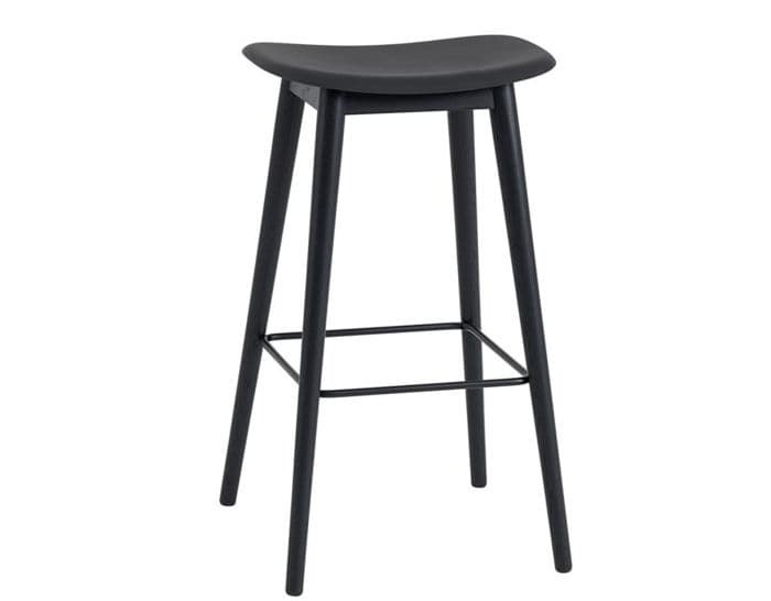 fiber stool with wood base