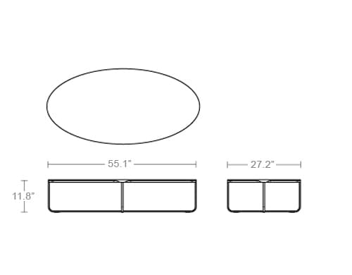 flint 140 oval coffee table