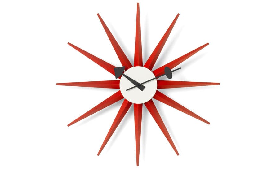 george nelson sunburst clock red