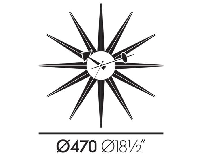 george nelson sunburst clock red