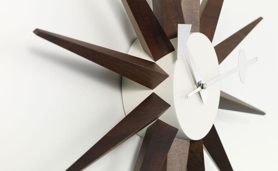 george nelson sunburst clock walnut