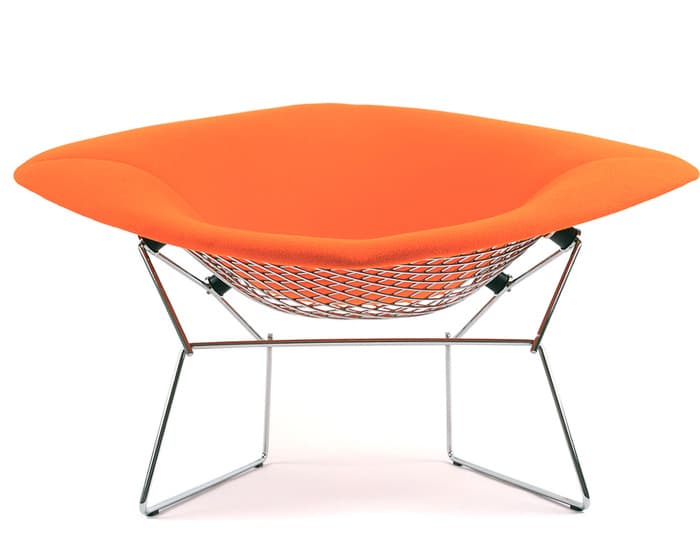 bertoia large diamond chair with full cover