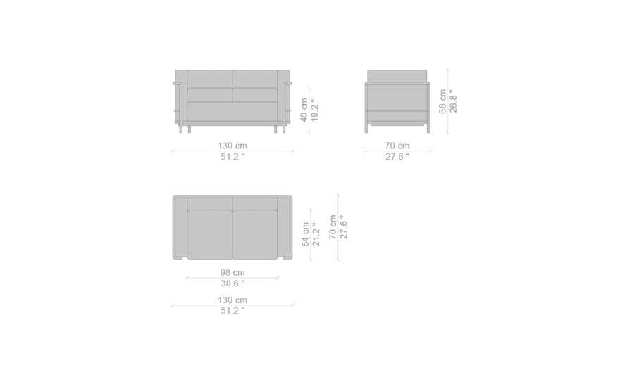 le corbusier lc2 two seat sofa