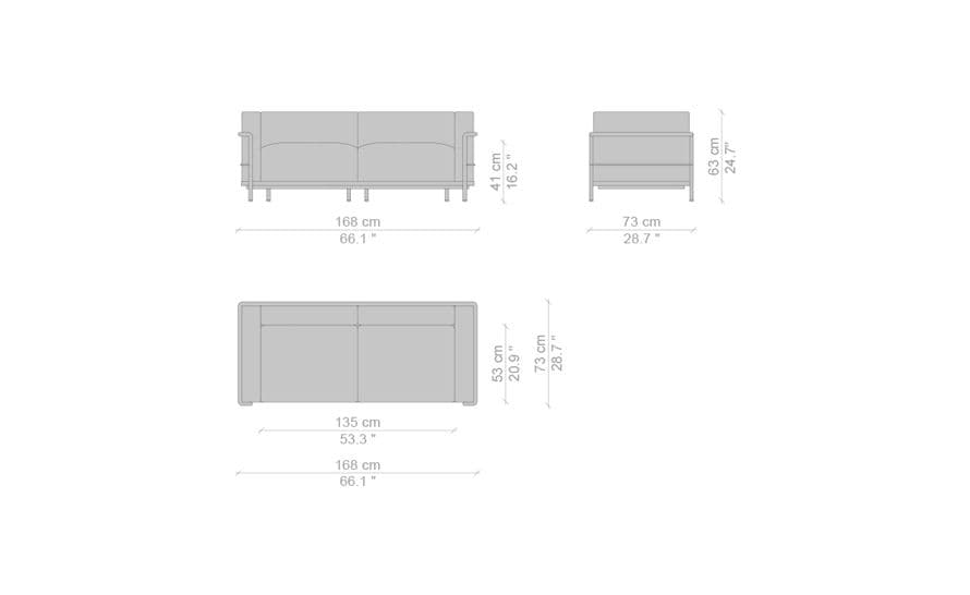 le corbusier lc3 two seat sofa