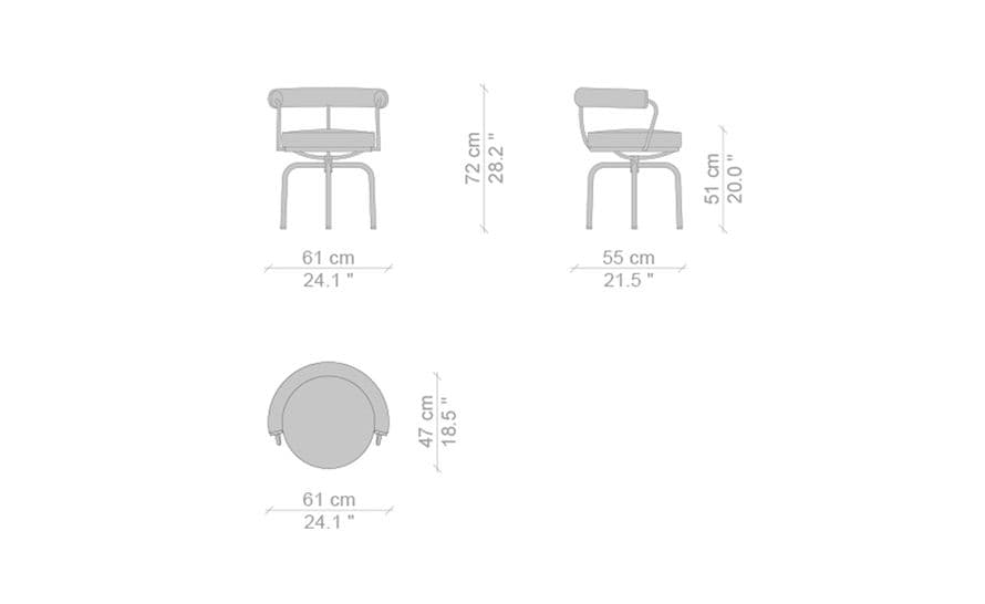 le corbusier lc7 swivel chair