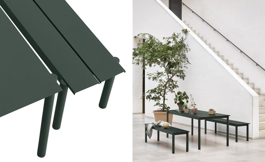 linear steel bench