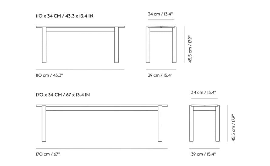 linear steel bench