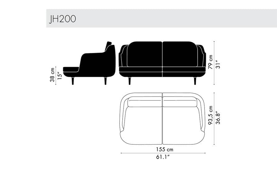 lune 2 seat sofa
