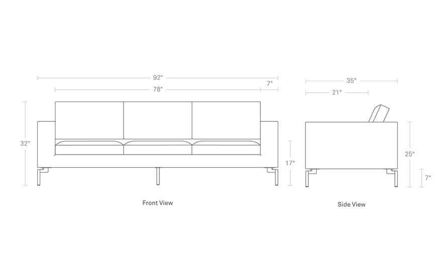 new standard 92" sofa