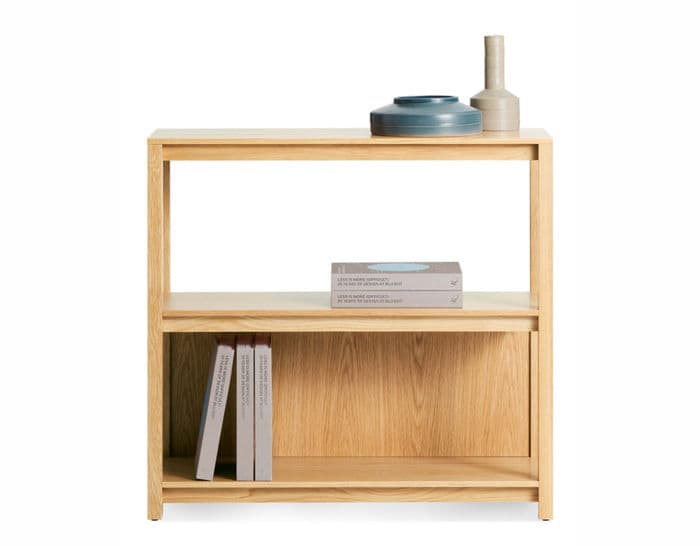 open plan small low bookcase by blu dot