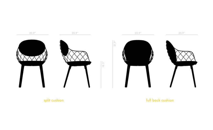magis piña chair with split seat/back cushion