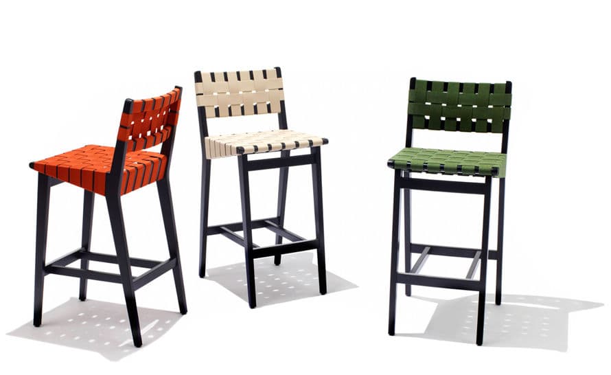 jens risom stool with webbed back