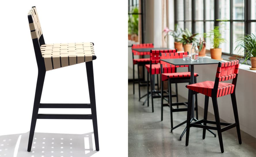 jens risom stool with webbed back