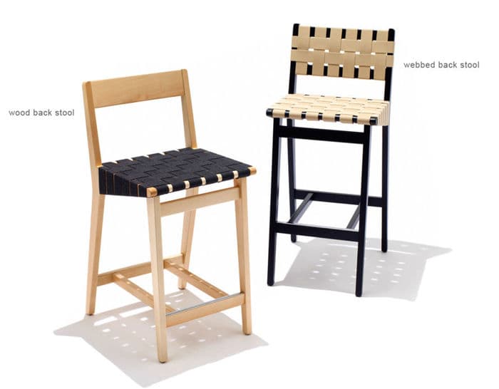 jens risom stool with webbed back