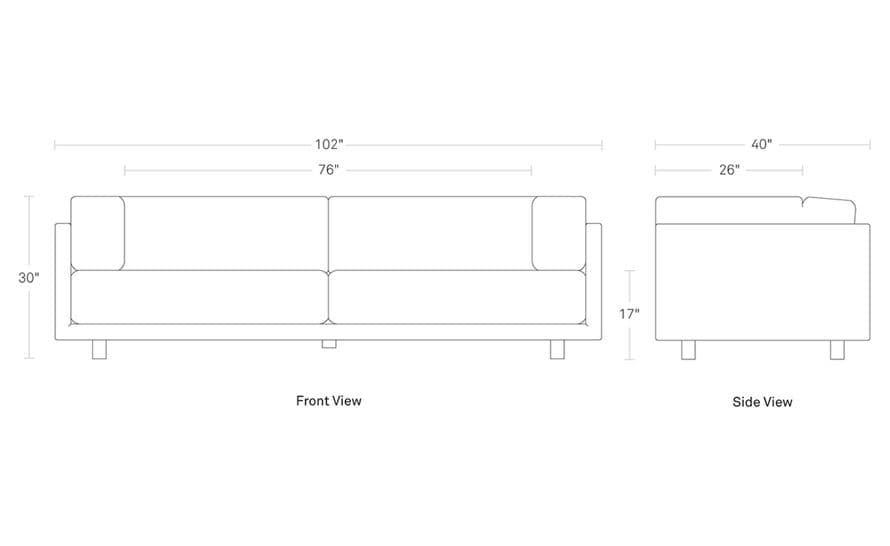 sunday 102 inch sofa