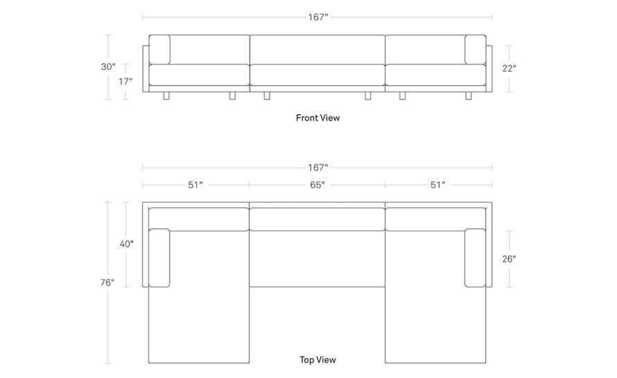 sunday u shaped sectional sofa