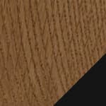 asymmetric T-leg base - black / oak platform - 870