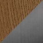 21" diameter / oak top - 870 finish / brushed graphite base