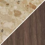 stone top kunis breccia / dark stained oak base