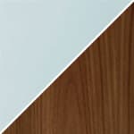 oak stained dark walnut base / glass top