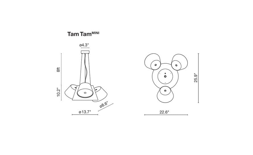tam tam mini suspension lamp