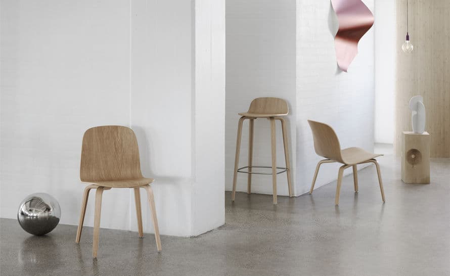 visu chair with wood base
