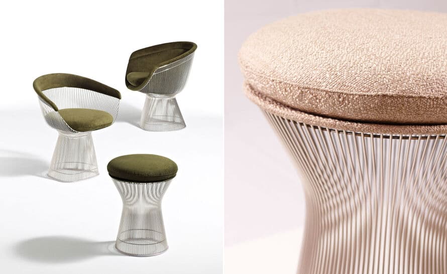 platner gold plated arm chair