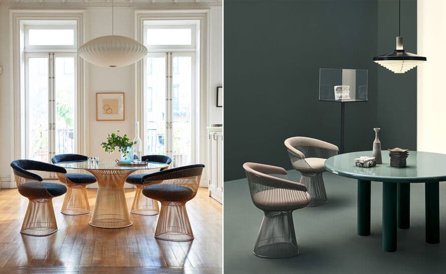 platner gold plated arm chair
