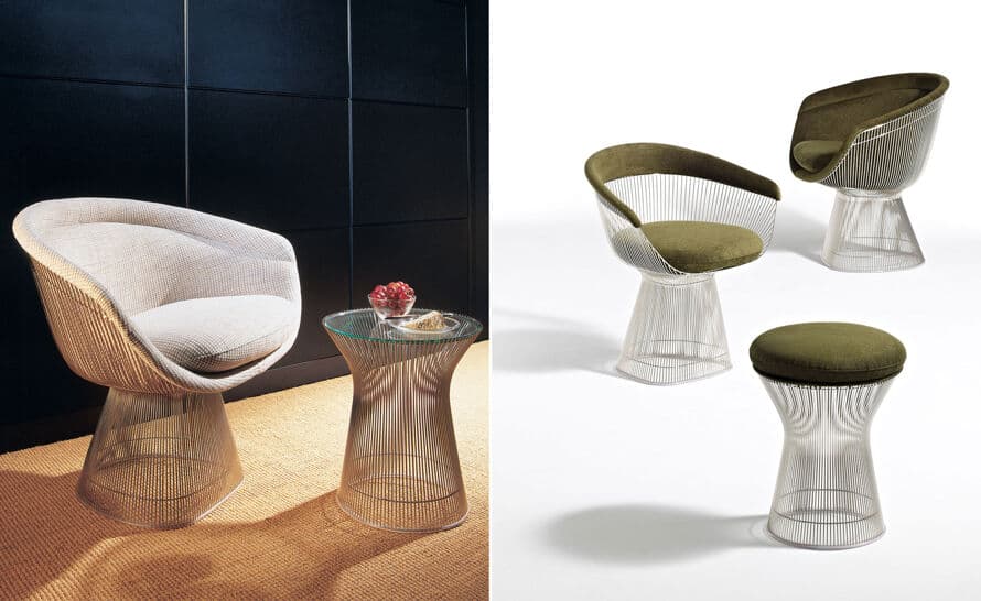 platner gold plated lounge chair