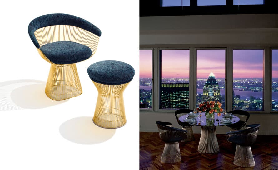 platner gold plated stool