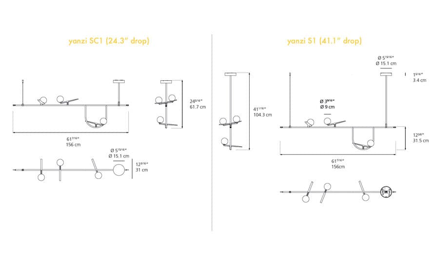 yanzi linear suspension lamp