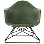 eames molded fiberglass armchair with low wire base