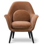 swoon petit lounge chair with wood base